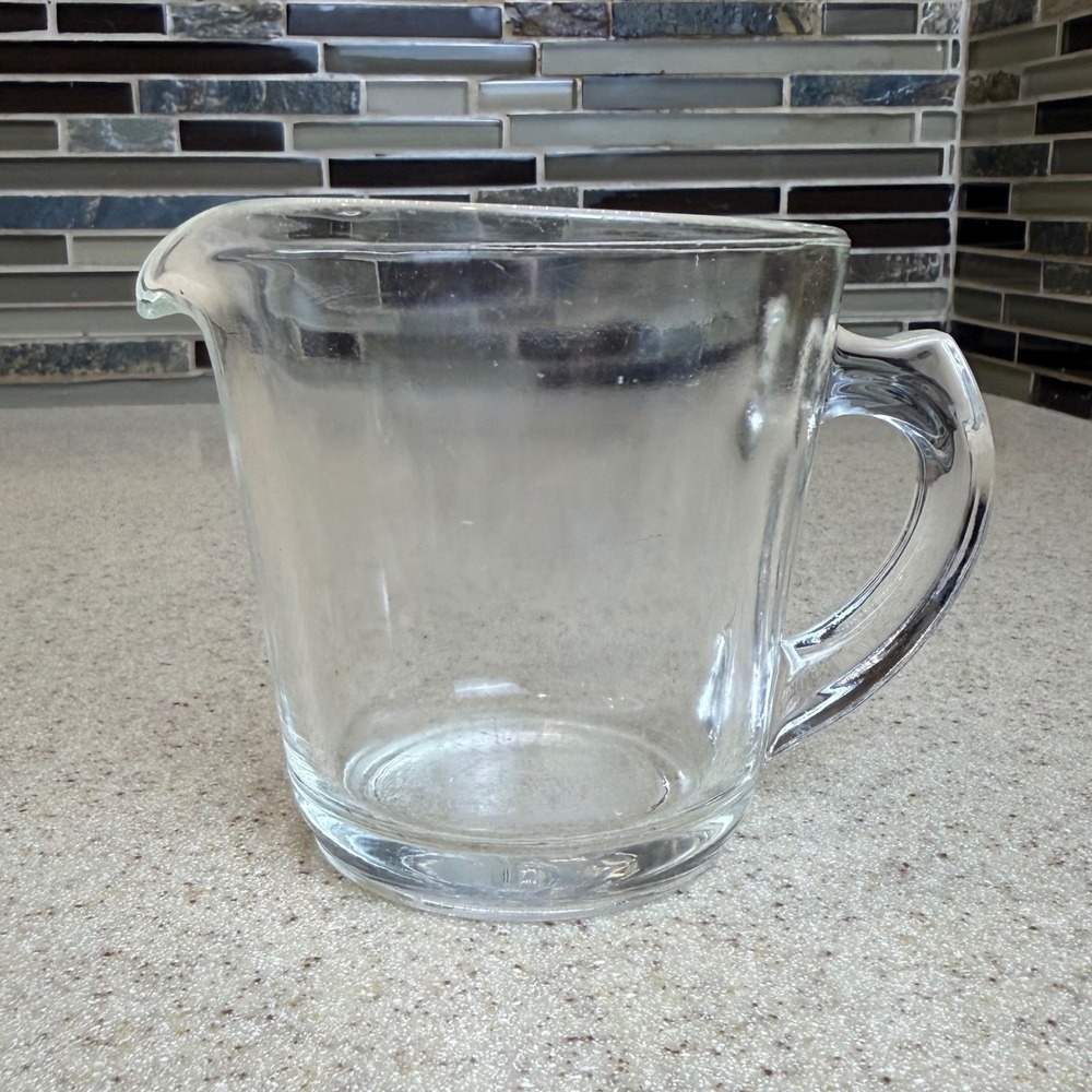 Vintage Pyrex #508 Clear Glass Measuring Cup D-Handle w/ spout 8oz Retro Kitchen